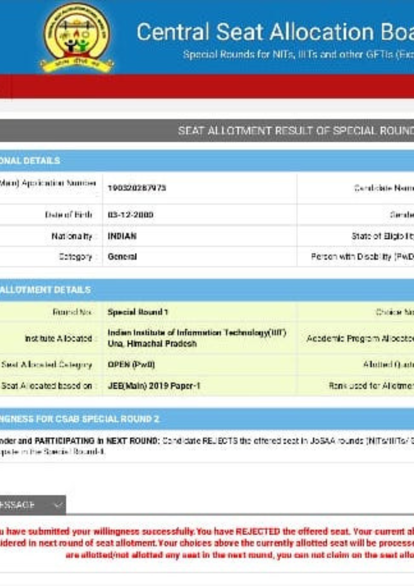 JoSAA allotment letter IIT NIT IIIT - Career Margdarshan