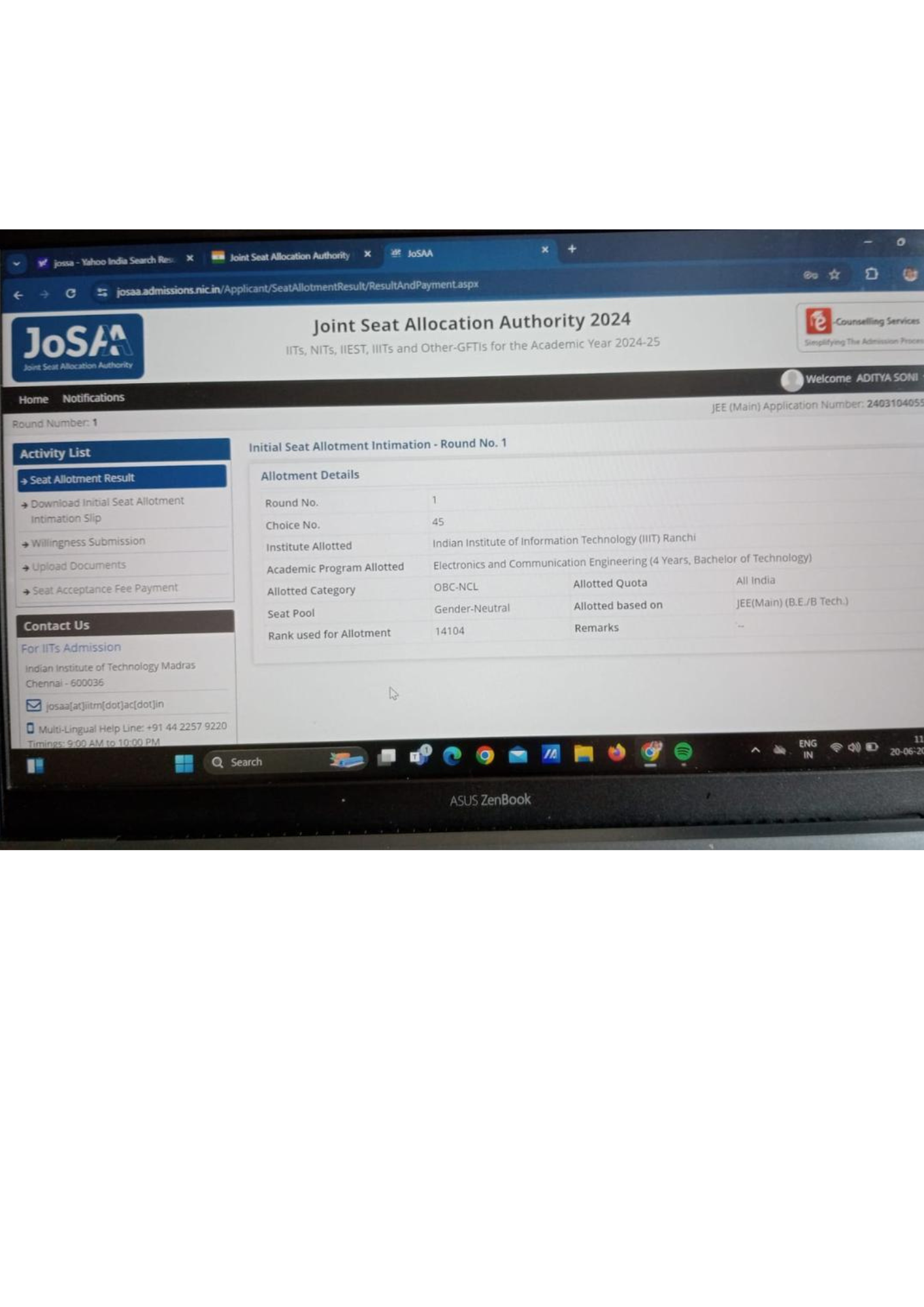 Allotment letter Career Margdarshan
