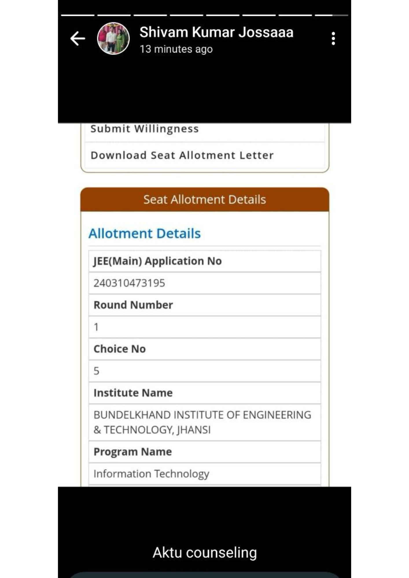 Allotment letter Career Margdarshan