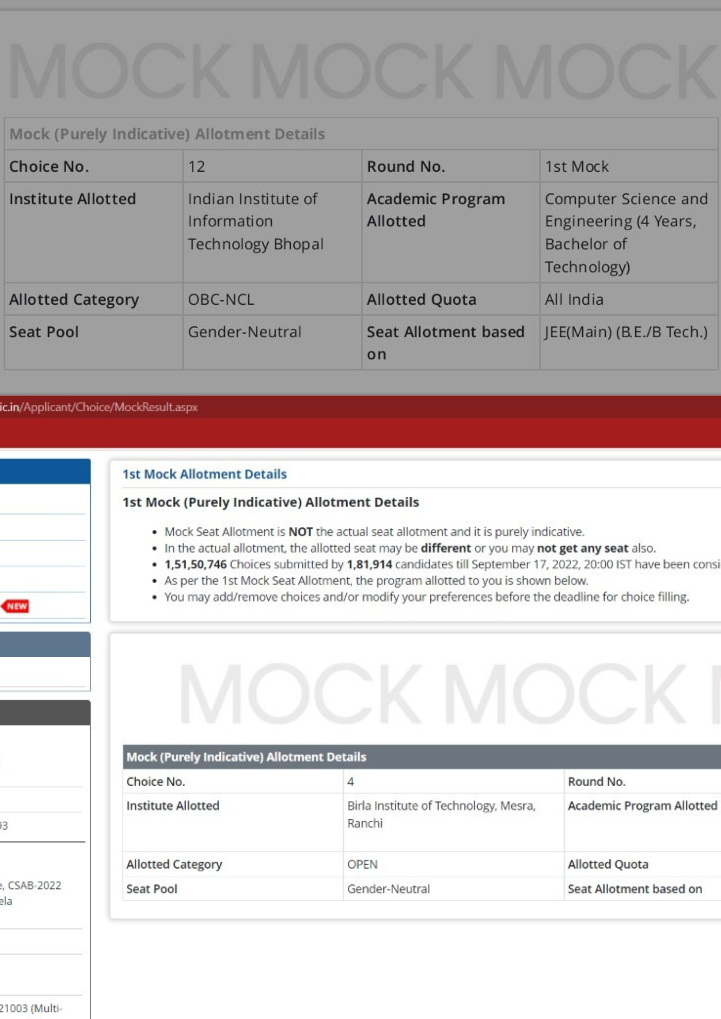 State counselling allotment letter - Career Margdarshan