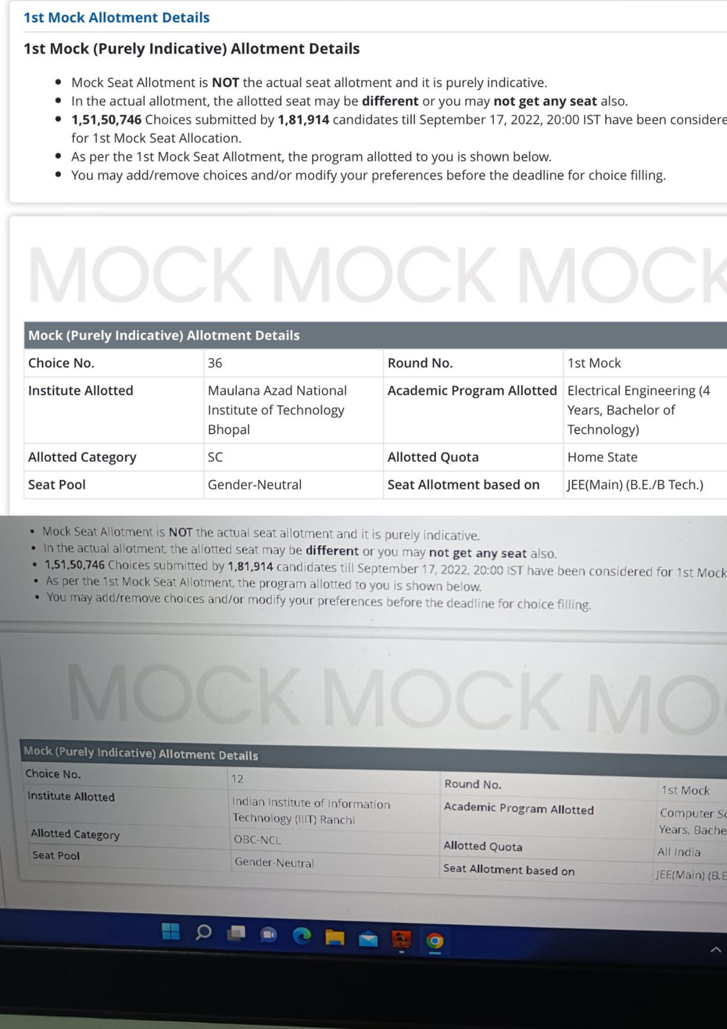 Engineering allotment letter - Career Margdarshan