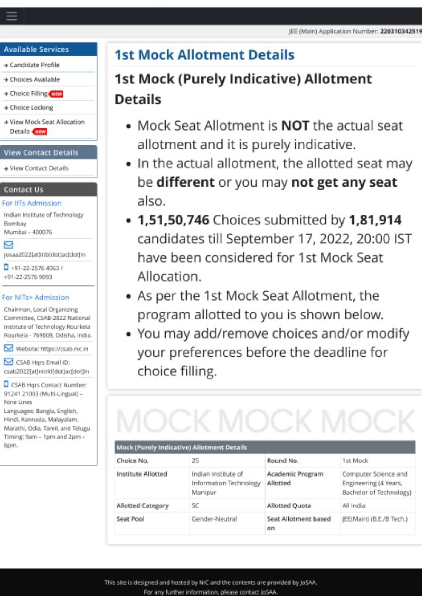 JoSAA allotment - Career Margdarshan